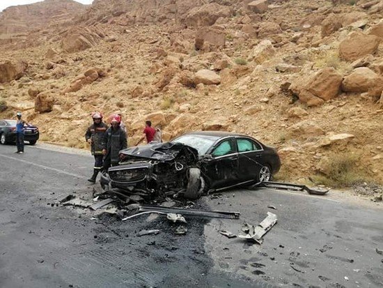 عاجل حادثة سير خطيرة بالطريق الوطنية رقم 13 بالخنك