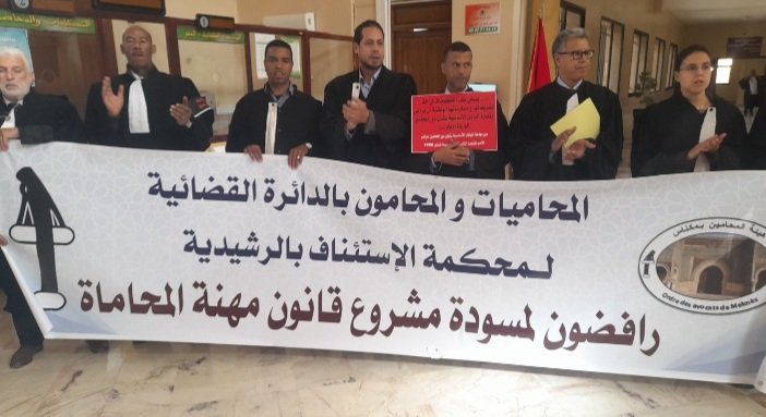الرشيدية.. وقفة احتجاجية للمحامين بالدائرة القضائية لمحكمة الإستئناف