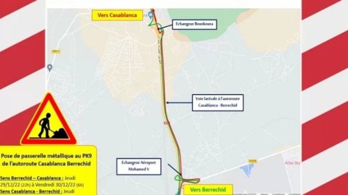 الطرق السيارة تعلن توقف حركة السير بطريق البيضاء – برشيد