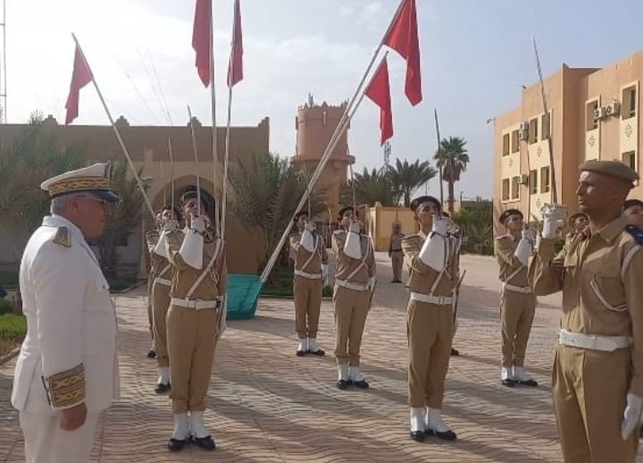 مراسيم حفل تحية العلم بمناسبة عيد العرش المجيد بمقر ولاية جهة درعة تافيلالت بمدينة الرشيدية