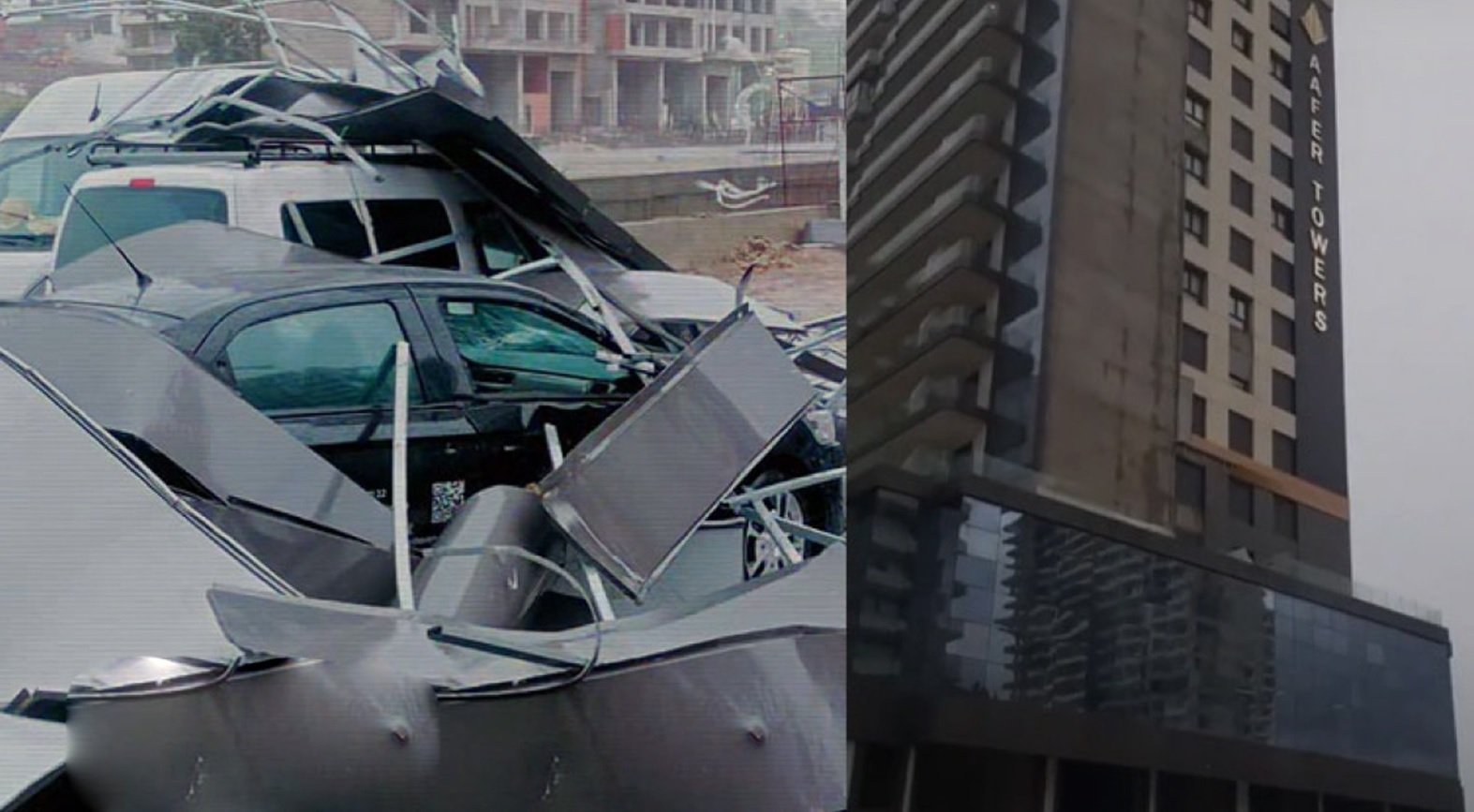 الرياح القوية تتسبب في وفاة شابة (صور)