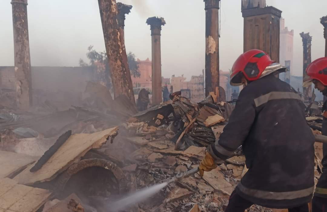 حريق يلتهم جزء من “متحف السينما” بورزازازات