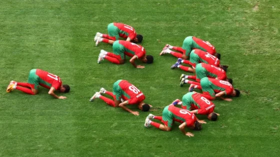 إنتهاء الشوط الأول لمباراة المغرب ضد العراق ب0-3 خلال منافسات كرة القدم في أولمبياد باريس 2024