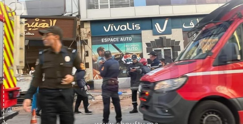 الدار البيضاء: انهيار الواجهة الأمامية لسناك معروف بمنطقة “بوركون” 