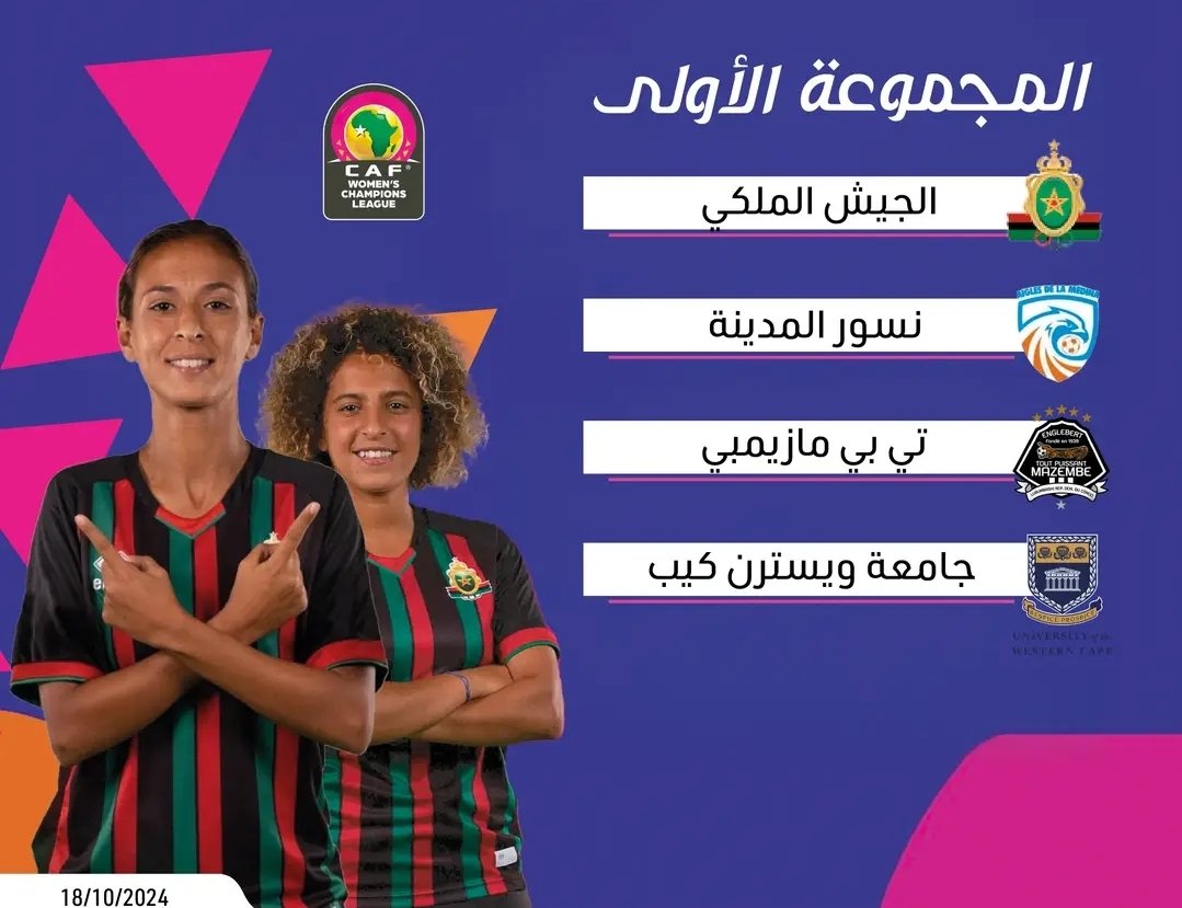 قرعة دوري أبطال أفريقيا للسيدات تضع الجيش الملكي في مجموعة قوية