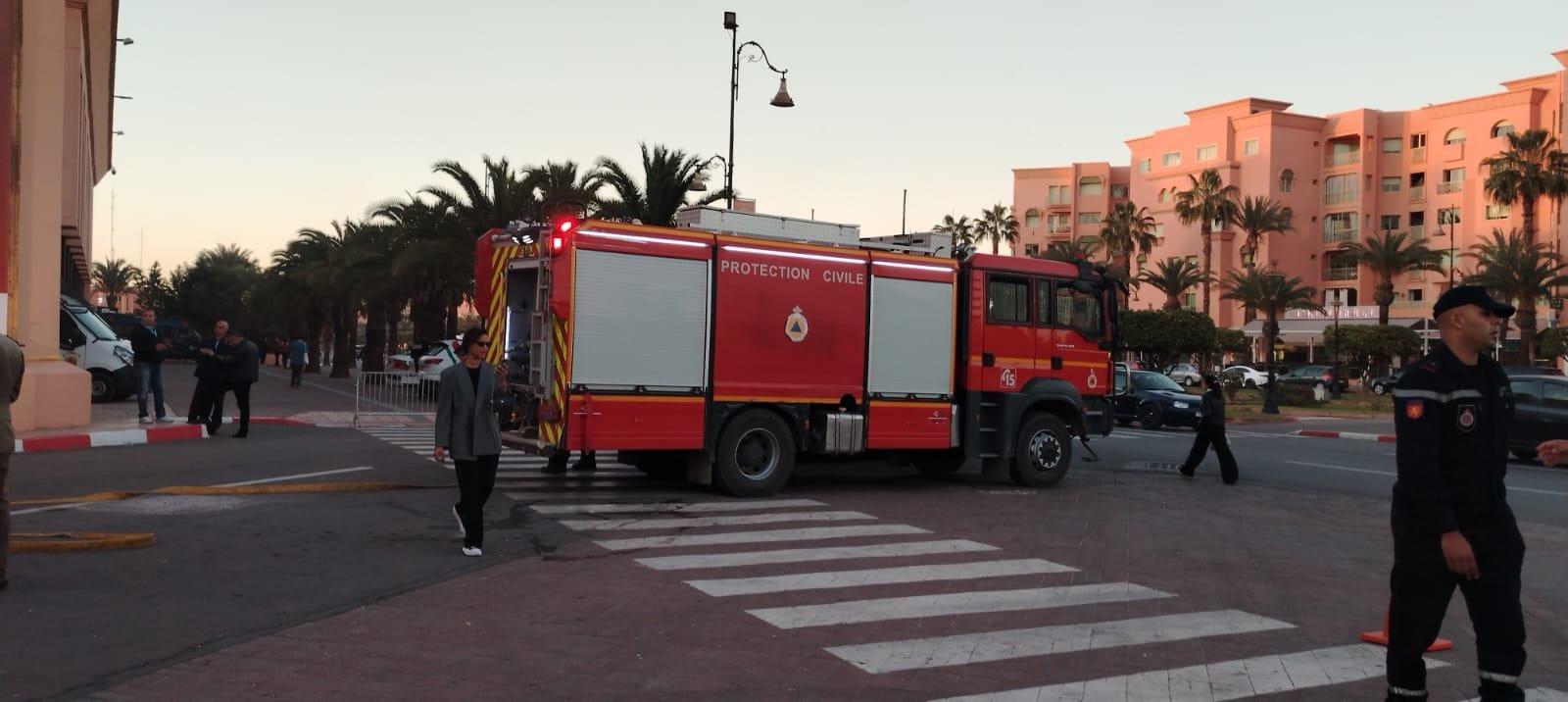 مـــ صرع شخصين و إسعاف ثلاثة آخرين في وضعية حرجة إثر اندلاع حريق بقصر المؤتمرات بمراكش