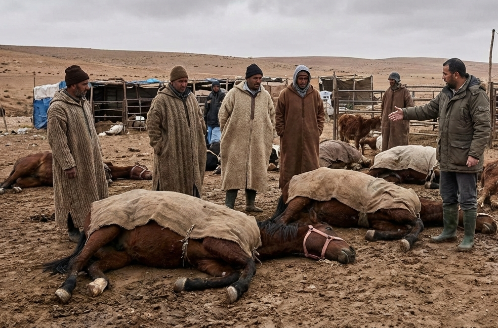 مأساة صامتة بفحص المهر… تقلبات مناخية تقتل الخيول والأبقار وتفضح الإهمال