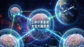 الأقمار في كوكبة “الحوسبة ثلاثية الأجسام” تجسد رؤية صينية لأدمغة تعمل في الفضاء.