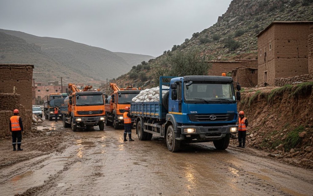 شاحنات TATA الهندية… العمود الفقري الخفي لعمليات الإنقاذ واللوجستيك بالمغرب